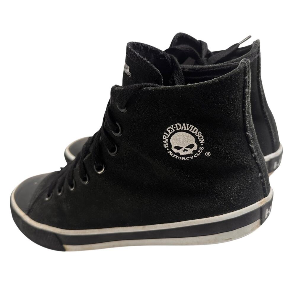 Harley Davidson Men’s Baxter Hi Top Leather Sneakers Mens Sz 10 Black Moto Biker - Picture 6 of 14